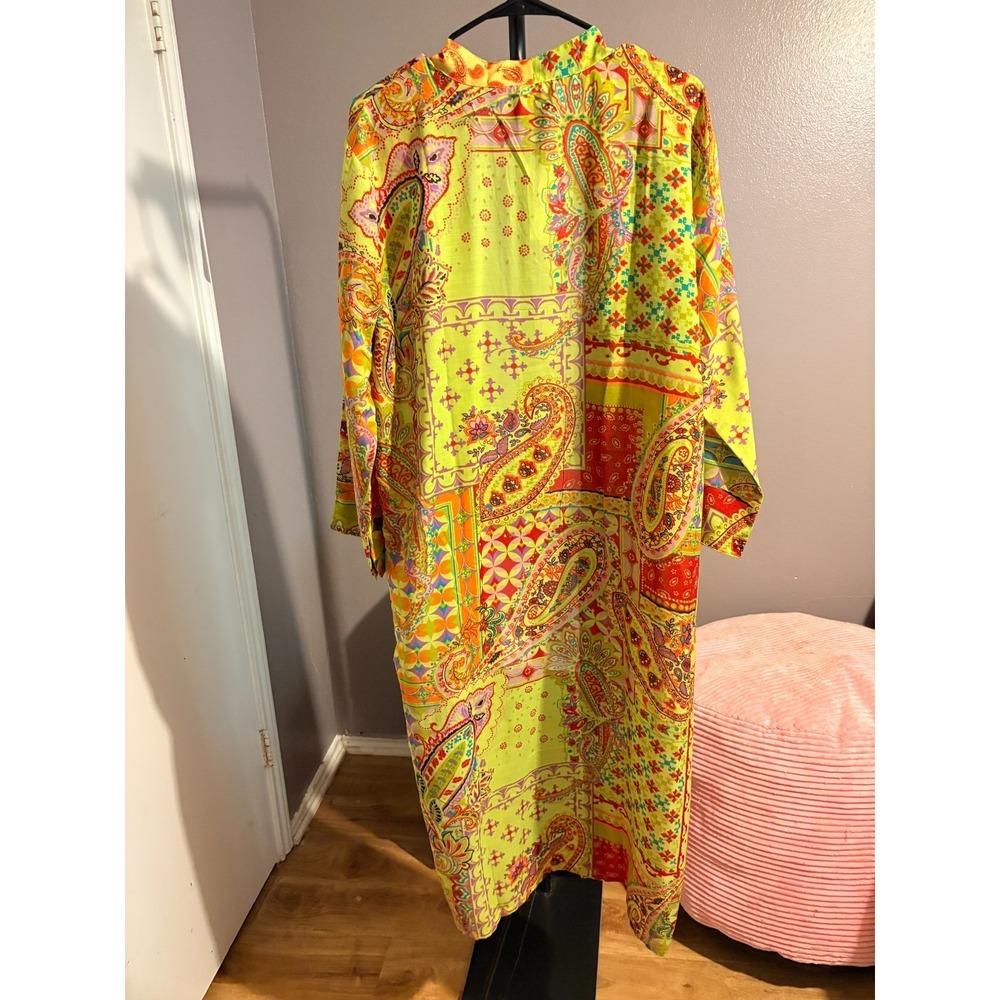 RAJ Paisley Multicolor Kimono Cover, with Pockets,  One Size - NWT - Picture 2 of 5